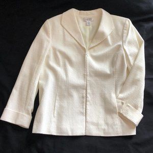 NWOT Judith Hart white textured blazer size 16